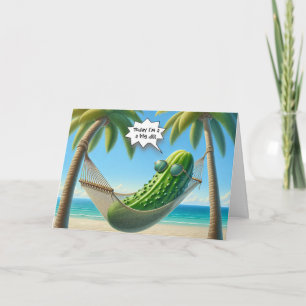 Cartão Aniversário Dill Pickle em um Hammock