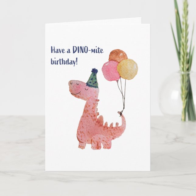 Cartão Aniversário DINO-mite! (Frente)