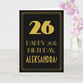 Cartão Aniversário do 26º aniversário ~ Arte Deco Inspiro