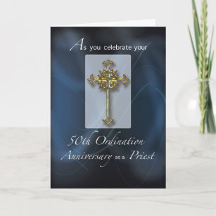 Cartão Aniversário do 50º Jubileu Ordination do Padre