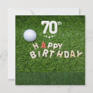 Cartão Aniversário do 70 de Golfe com bola de golfe para 
