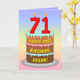 Cartão Aniversário do 71rua — Bolo e Velas Divertidas, co