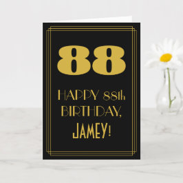 Cartão Aniversário do 88º aniversário ~ Arte Deco Inspiro