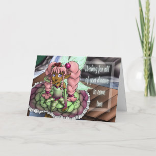 Cartão Aniversário do Afro-Americano Borboleta das Fadas