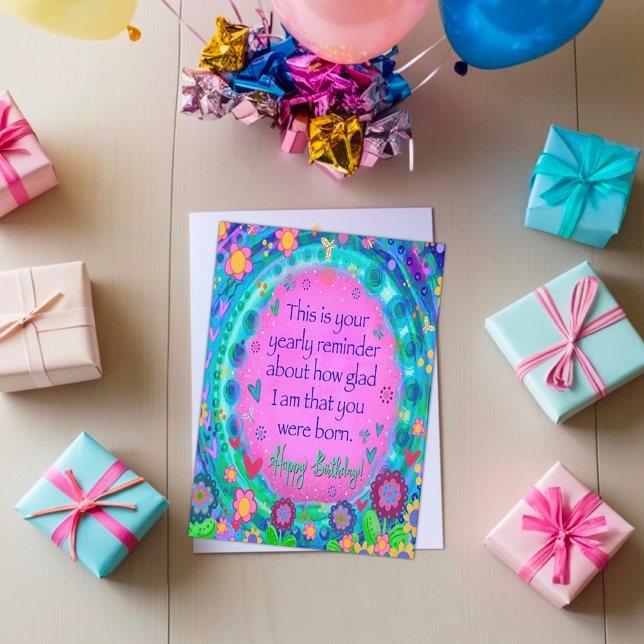 Cartão Aniversário do Aniversário do Bela Diversão Floral (Criador carregado)