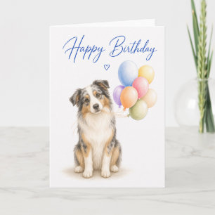 Cartão Aniversário do Australian Shepherd