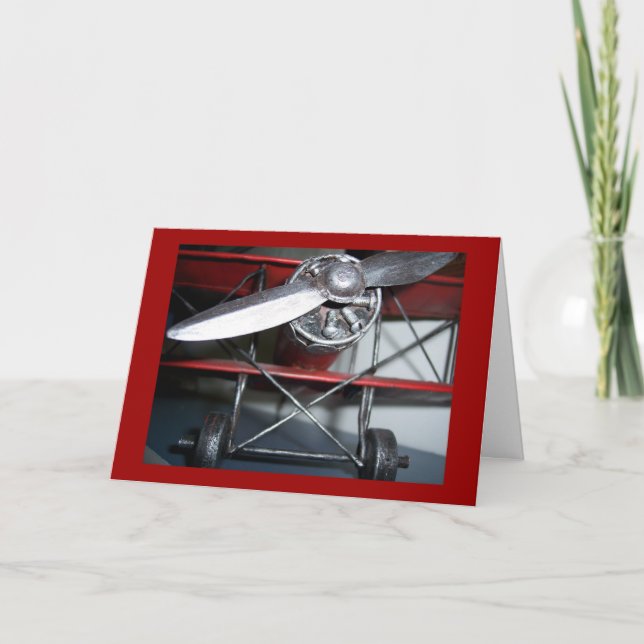 Cartão Aniversário do avião (Frente)
