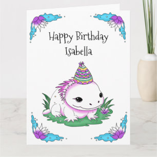 Cartão Aniversário do Axolotl Personalizado Jumbo
