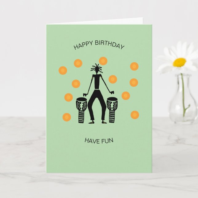 Cartão Aniversário do Bebê Africano e do Feliz Vibe (Planta pequena)