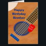 Cartão Aniversário do Brother Guitar Player<br><div class="desc">Um cartão de aniversário para um irmão que ama a guitarra. Um close de uma guitarra com um espectro preso nas cordas. No espectro estão as palavras "You Rock". Um cartão de aniversário para um músico que ama a guitarra.</div>
