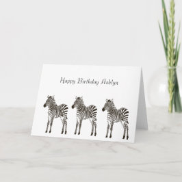 Cartão Aniversário do Brown Zebras