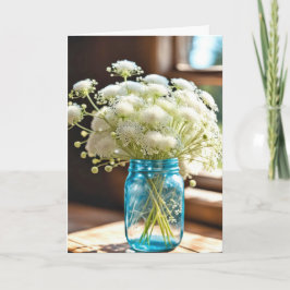 Cartão Aniversário do Buquê Lace da Rainha Anne