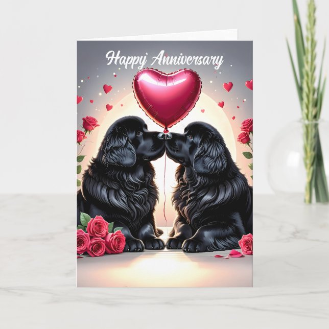 Cartão Aniversário do Cachorro da Terra Nova (Frente)