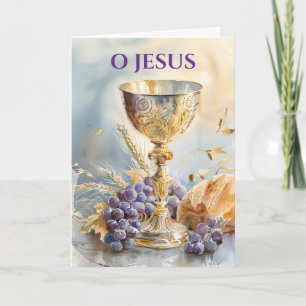 Cartão Aniversário do Cálice da Ordenação Sacerdotal Hóst
