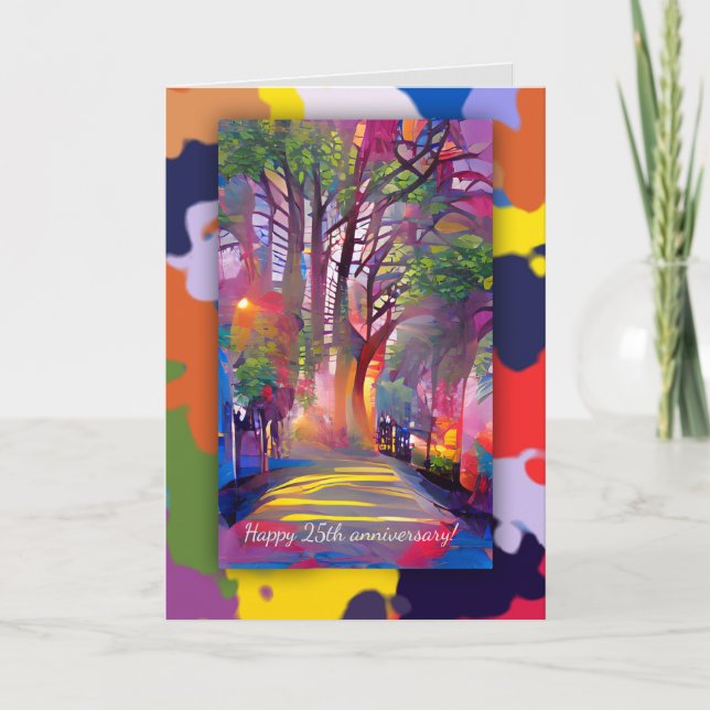 Cartão Aniversário do caminho de vida com texto personali (Frente)