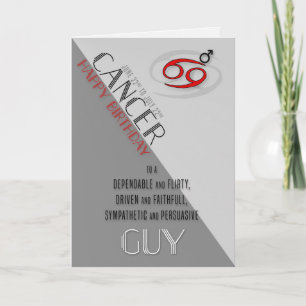 Cartão Aniversário do cancer para Ele de 22 de junho a 22
