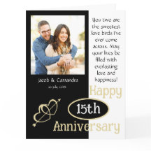 Aniversário do Casal Chic Modern Photo Black White