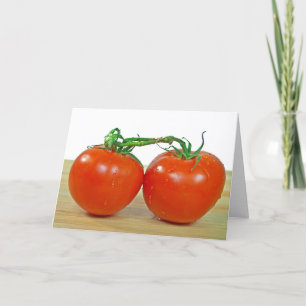 Cartão aniversário do cônjuge do par de tomates maduros