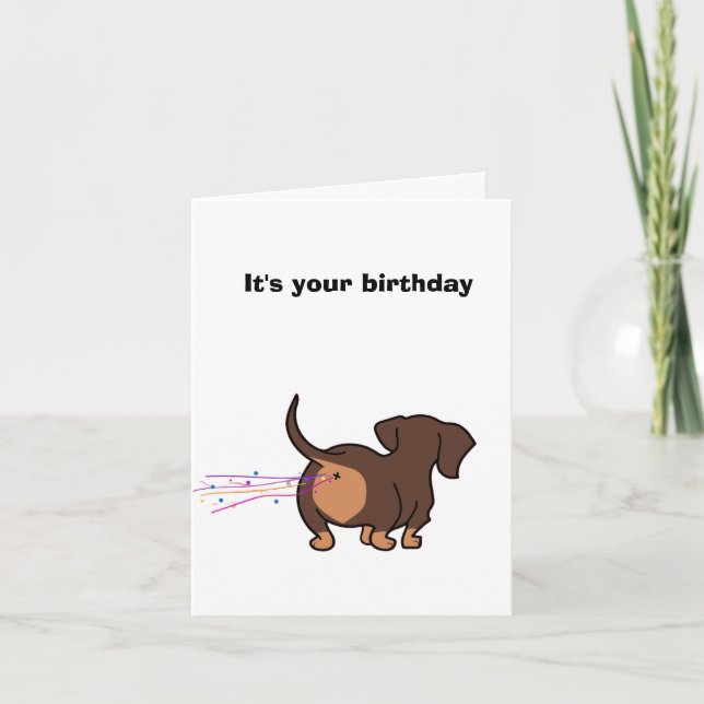 Cartão Aniversário do Dachshund (Frente)