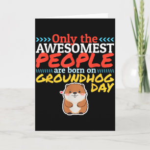 Cartão Aniversário do Dia da Marmota Fofa do Punxsy Phil
