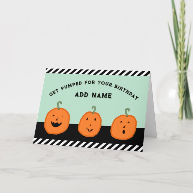 Cartão Aniversário do Dia das Bruxas Personalizado (Frente)