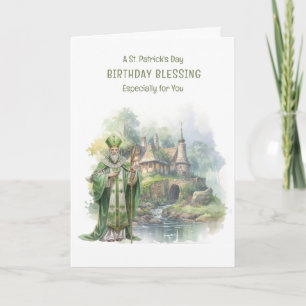 Cartão Aniversário do Dia de São Patrício Rosas Cruz Celt