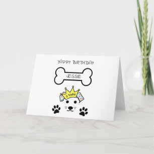 Cartão ANIVERSÁRIO DO DOG YAPPY, Nome Personalizado