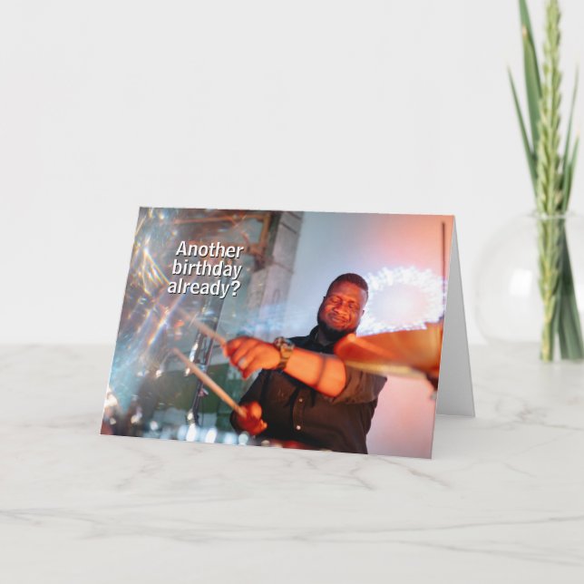 Cartão Aniversário do Drummer do Pocket de Hora (Frente)