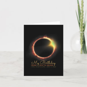 Cartão Aniversário do Eclipse Solar 2024 de abril 8 Total
