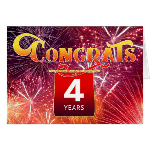 Cartão Aniversário do empregado 4 anos de
