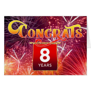 Cartão Aniversário do empregado 8 anos de