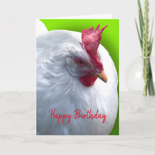 Cartão Aniversário do Frango Branco
