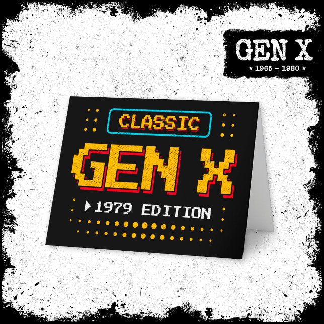 Cartão Aniversário do game retrô clássico Gen X 1979 (Criador carregado)