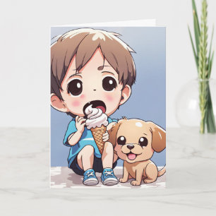 Cartão Aniversário do Garotinho dos Olhos Grandes