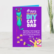 Aniversário do Gato Papai DIY Engraçado - Louco po
