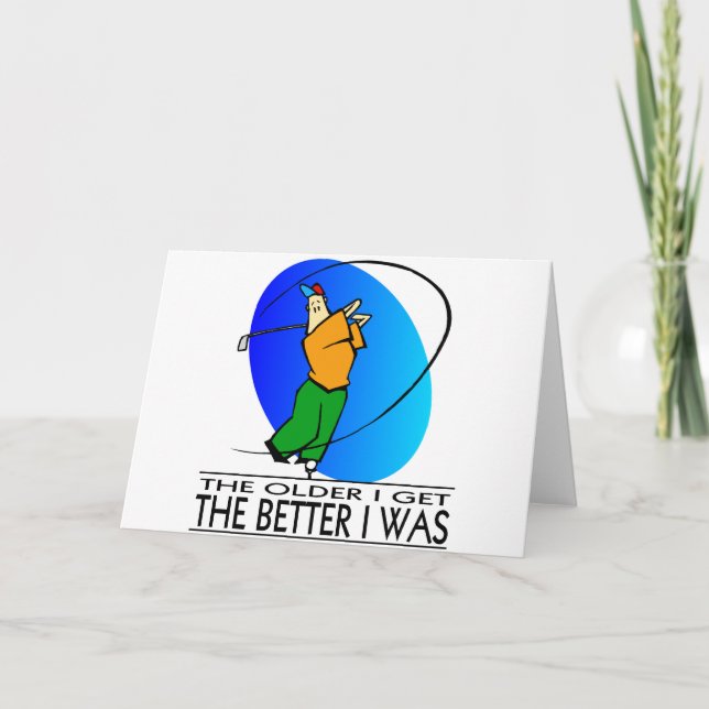 Cartão Aniversário do Golfer (Frente)