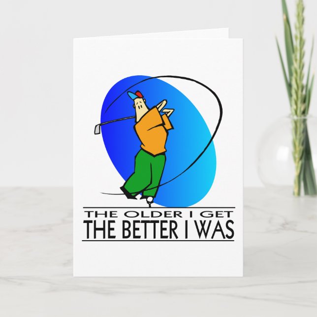 Cartão Aniversário do Golfer (Frente)