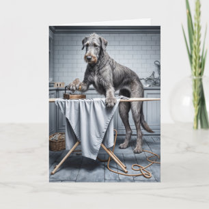 Cartão Aniversário do Irlandês Wolfhound Ironia
