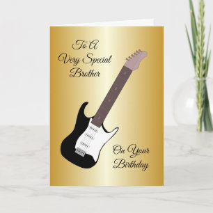 Cartão Aniversário do Irmão Personalizado da Guitarra Elé
