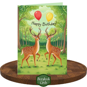 Cartão Aniversário do Livro de Histórias da Floresta de C