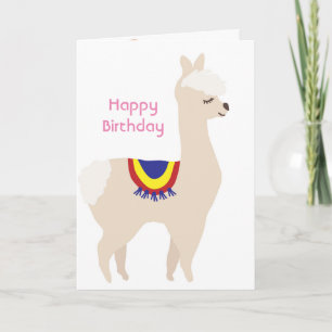 Cartão Aniversário do Llama, Balões de Aniversário