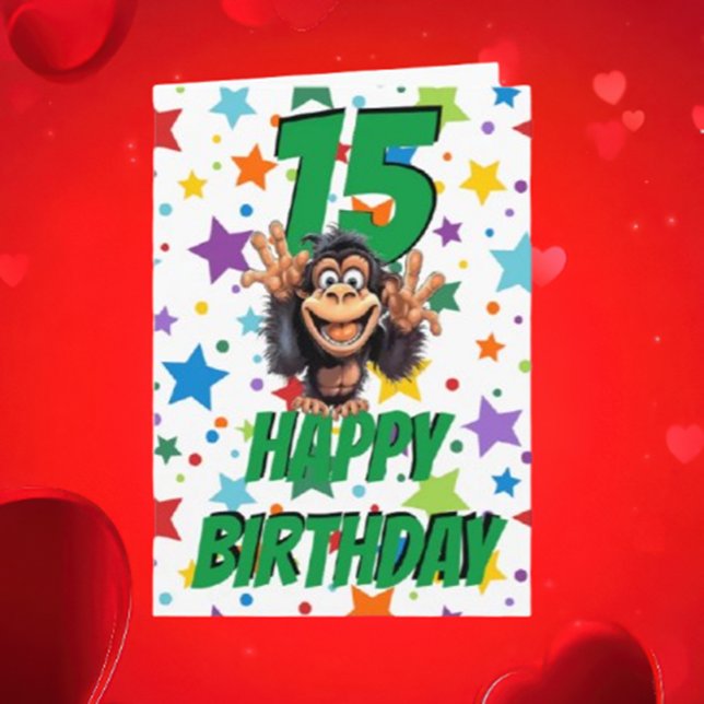 Cartão Aniversário do Macaco Cheeky (Imagine the joy on your child’s face when they receive a happy monkey birthday card)