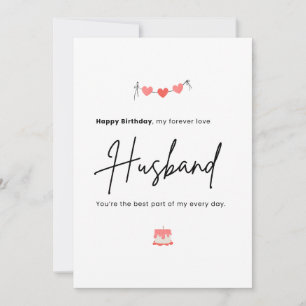 Cartão Aniversário do Marido Minimalista Simples