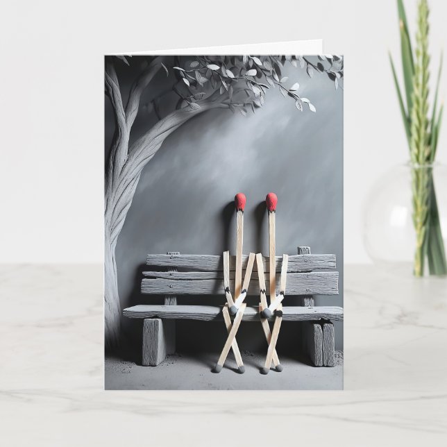 Cartão Aniversário do Matchsticks (Frente)