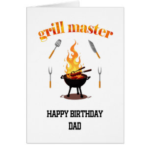 Cartão Aniversário do Mestre pai Grill