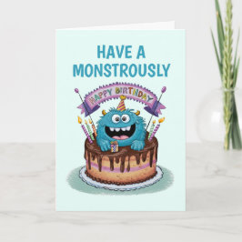 Cartão Aniversário do Monstro Bonito