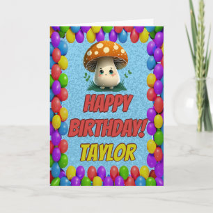 Cartão Aniversário do Mushroom Guardian Personalizado