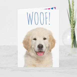 Cartão Aniversário do ouro Retriever Cute Puppy