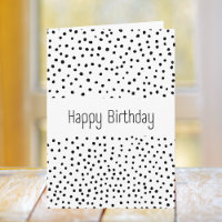 Aniversário do Padrão Polkadot Preto E Branco