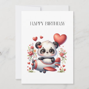 Cartão Aniversário do Panda Piloto